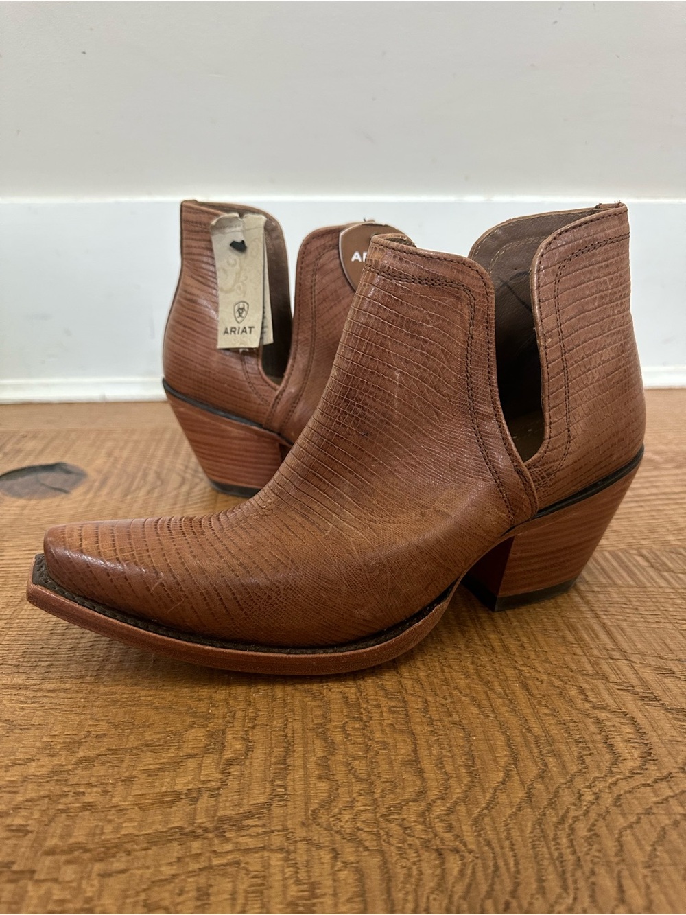 Ariat Dixon Toe Lizard Print Brown Boot Women 7.5